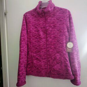 Faded Glory fuchsia two-toned fleece jacket (size-small)